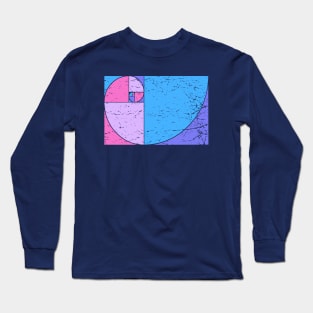 Trippy colors Golden Ratio Fibonacci Spiral Long Sleeve T-Shirt